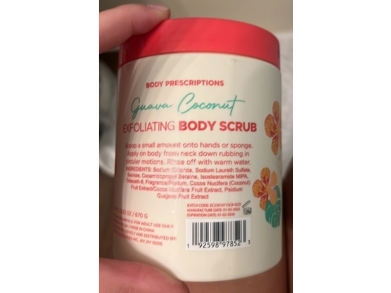 Body Prescriptions Paradise Awaits Exfoliating Body Scrub, Guava Coconut, 23.63 oz/670 g
