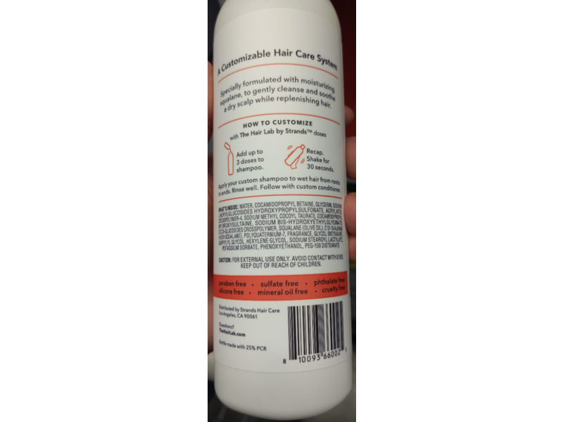 The Hair Lab By Strands Moisturizing Shampoo, Dry Scalp, 11 fl oz/325 mL