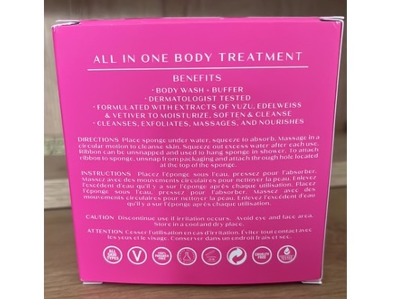 Spongelle Body Sponge & Body Wash, Pink Camellia, 3.5 oz/99 g