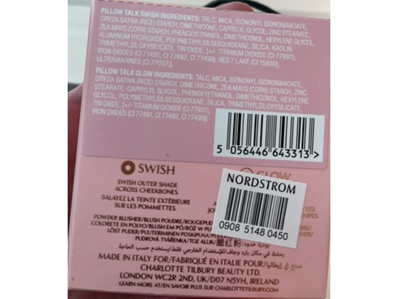 Charlotte Tilbury Swish And Glow Blusher, Pillow Talk, 0.28 oz/8 g