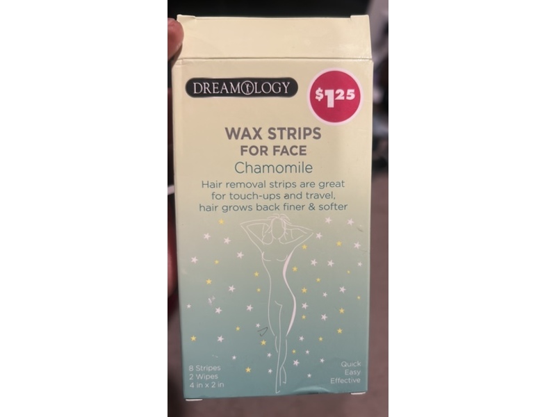 Dreamology Face Wax Strips & Wipes, Chamomile, 8 Count