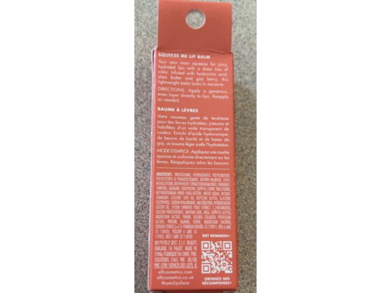 e.l.f Squeeze Me Lip Balm, Strawberry, 0.21 oz/6 g