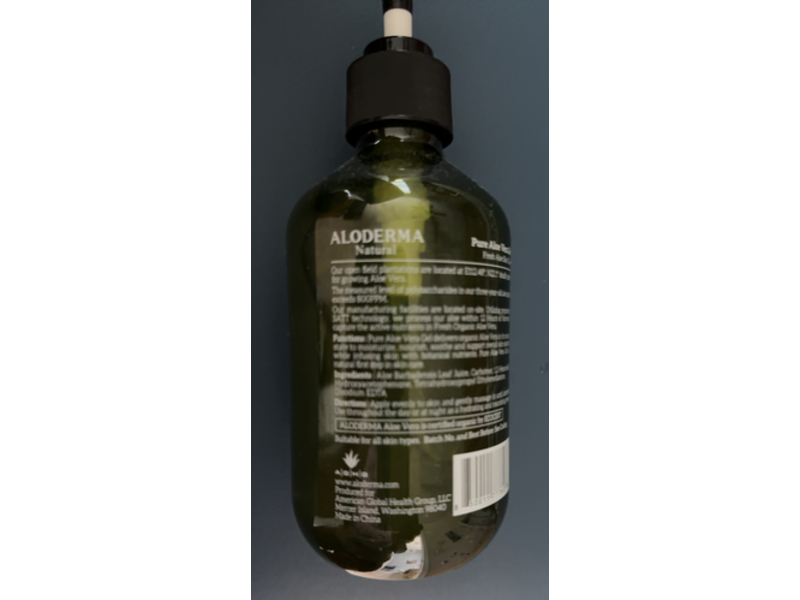 Aloderma Hydrating & Soothing Pure Aloe Vera Gel, 10.6 oz/300 g