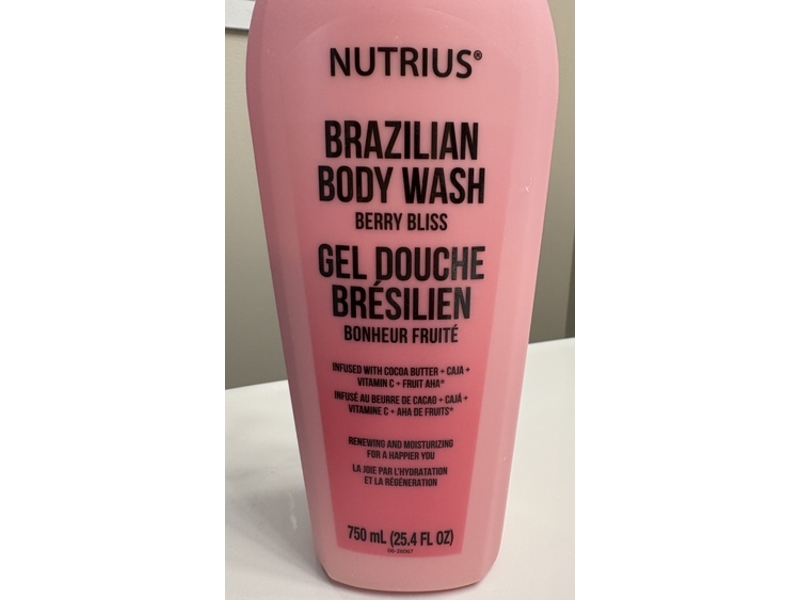 Nutrius Brazilian Body Wash, Berry Bliss, 25.4 fl oz/750 mL