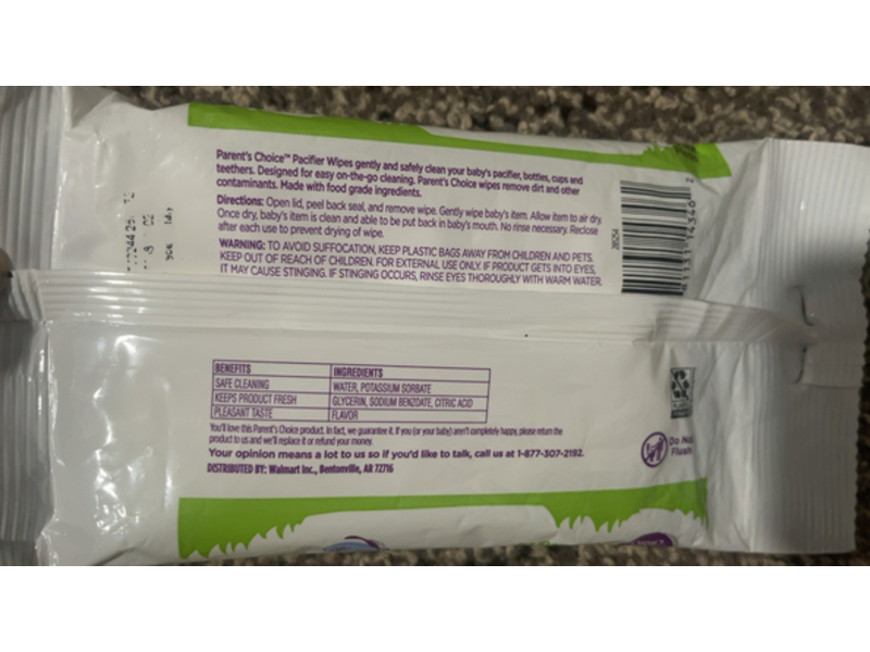 Parent's Choice Pacifier Wipes, Fruit Flavored, 40 Count