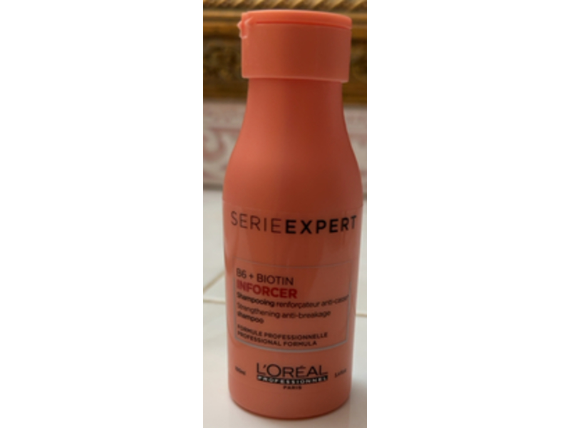 L'Oreal Serie Expert Inforcer Strengthening Anti-Breakage Shampoo, B6 + Biotin, 3.4 fl oz/100 mL