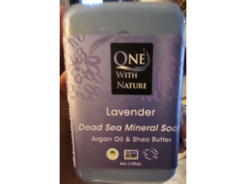 One with Nature Dead Sea Mineral Soap Bar, Lavender, 4 oz/100 g