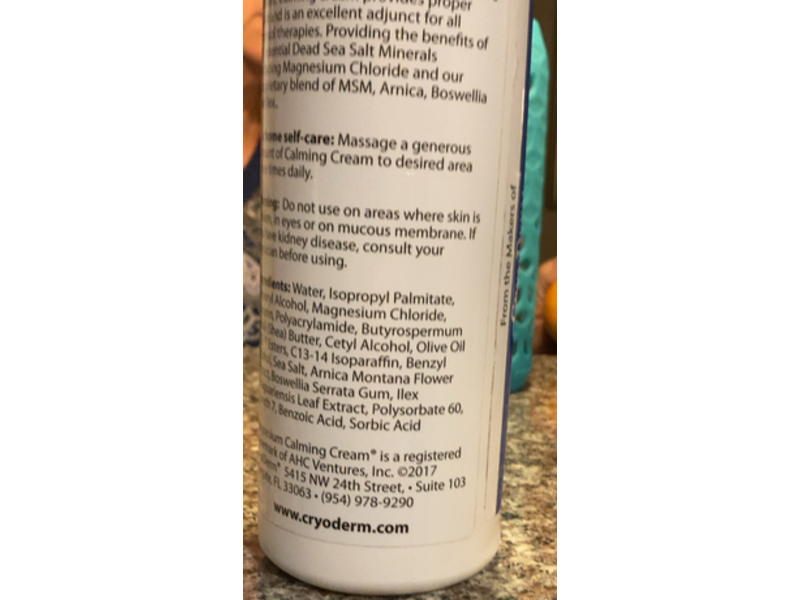 Cryoderm Therablend Superior Absorption Mineral Therapy Calming Multi-Purpose Cream, Magnesium Chloride, 32 fl oz/917 mL