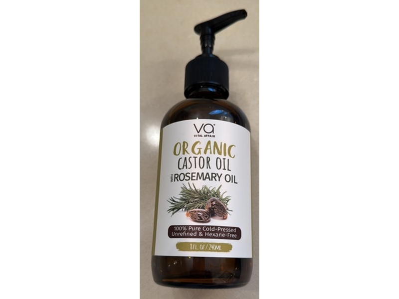 Vital Affair Organic Castor Oil, Rosemary Oil, 8 fl oz/240 mL