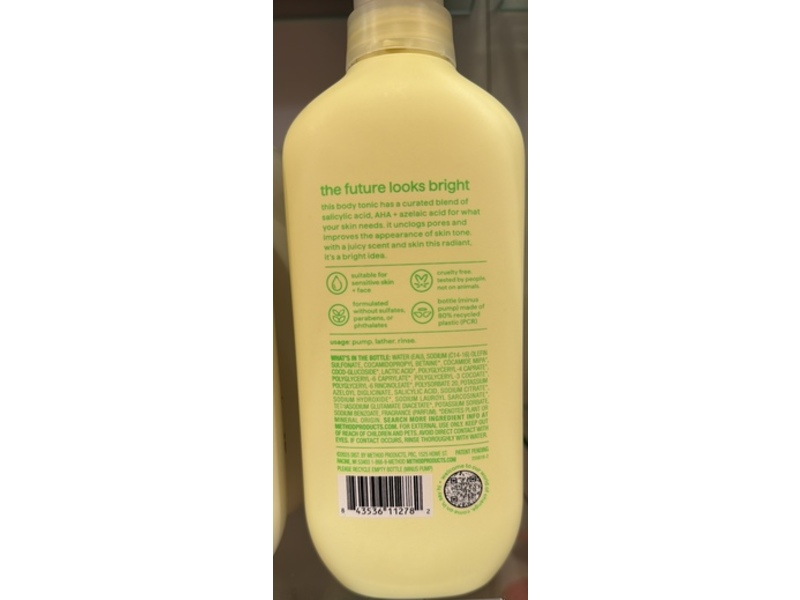 Method Skin Clarifying Body Wash, Salicylic Acid, Aha & Azelaic Acid, 17 fl oz/502 mL
