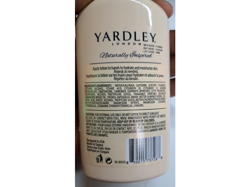 Yardley London Premium Hand Lotion, Oatmeal & Almond, 8.4 fl oz/248 mL