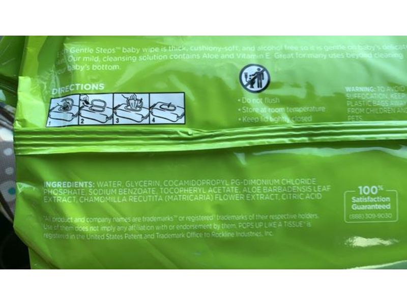 Gentle Steps Fragrance Free Wipes, Alcohol Free, 72 Count