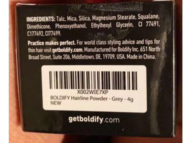 Boldify Hairline Powder, Grey, 0.14 oz/4 g