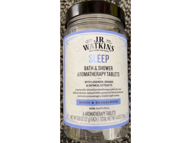 J.R. Watkins Sleep Bath & Shower Aromatherapy Tablets, Monoi & Sandalwood, 5.6 oz