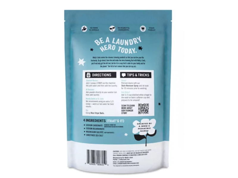 Molly's Suds Laundry Powder, Unscented, 120 Loads, 79 oz/2.23 kg