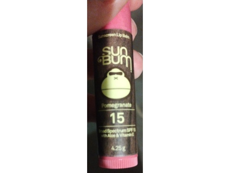 Sun Bum Sunscreen Lip Balm, Pomegranate 15, Aloe & Vitamin E, 4.25 g