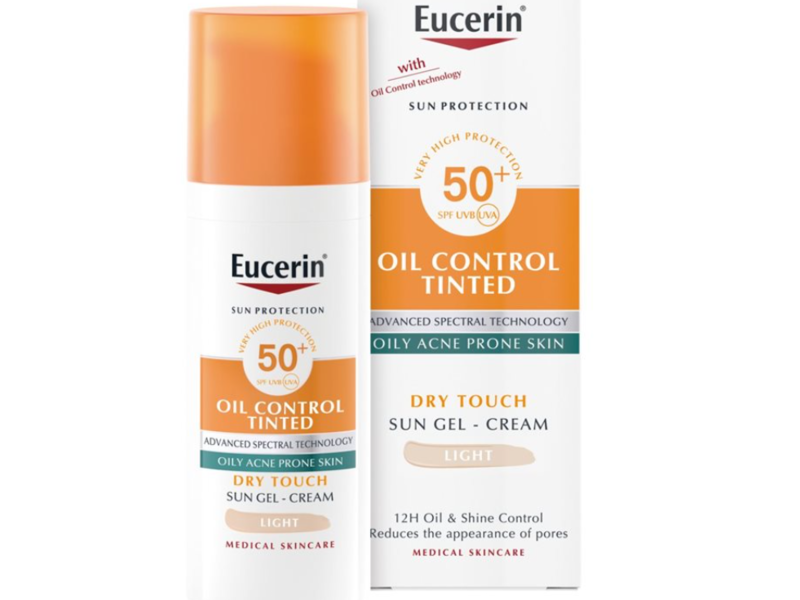 Eucerin Oil Control Tinted Sun Gel, Light, SPF 50+, 50 mL