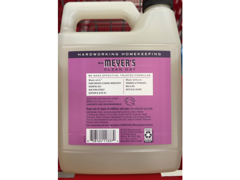 Mrs. Meyer's Clean Day Hand Soap, Plum Berry, 33 fl oz/975 mL