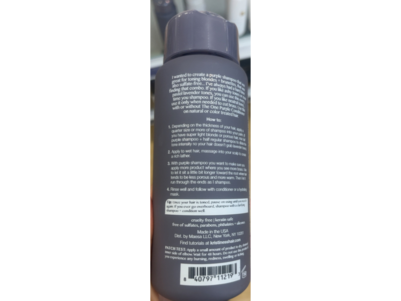Kristin Ess The One Purple Shampoo, Sulfate Free, 10 fl oz/296 mL