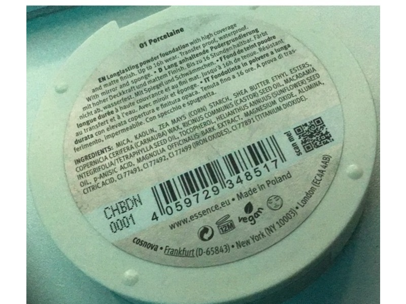 Essence Cover & Last Powder Foundation, Porcelain 01, 0.28 oz/8 g