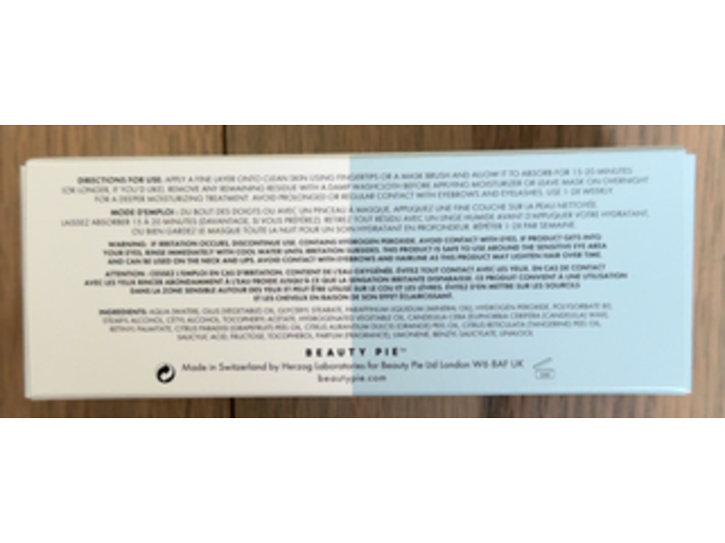 Beauty Pie Oxygen Instant Facial Refuelling Mask, Active Oxygen & Salicylic Acid, 1.69 fl oz/50 mL