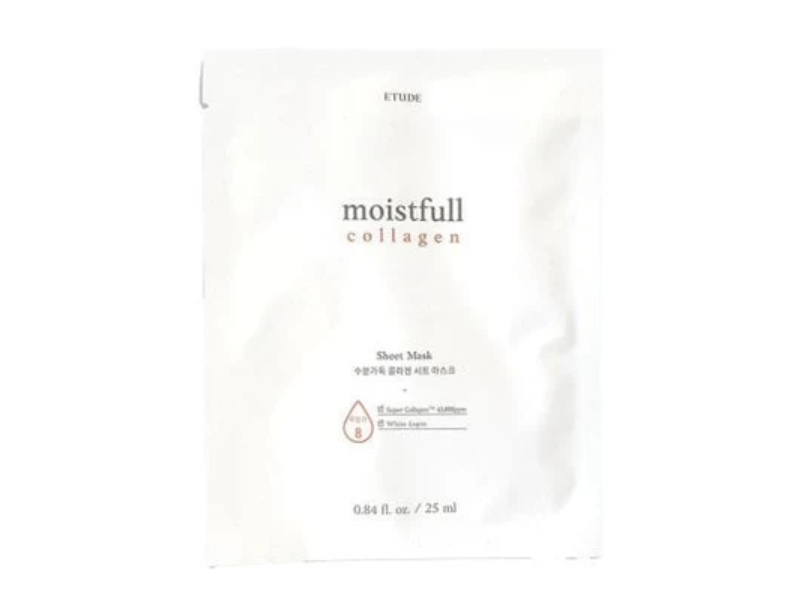 ETUDE Moistfull Collagen Sheet Mask, 0.84 fl oz/25 mL, Pack Of 10