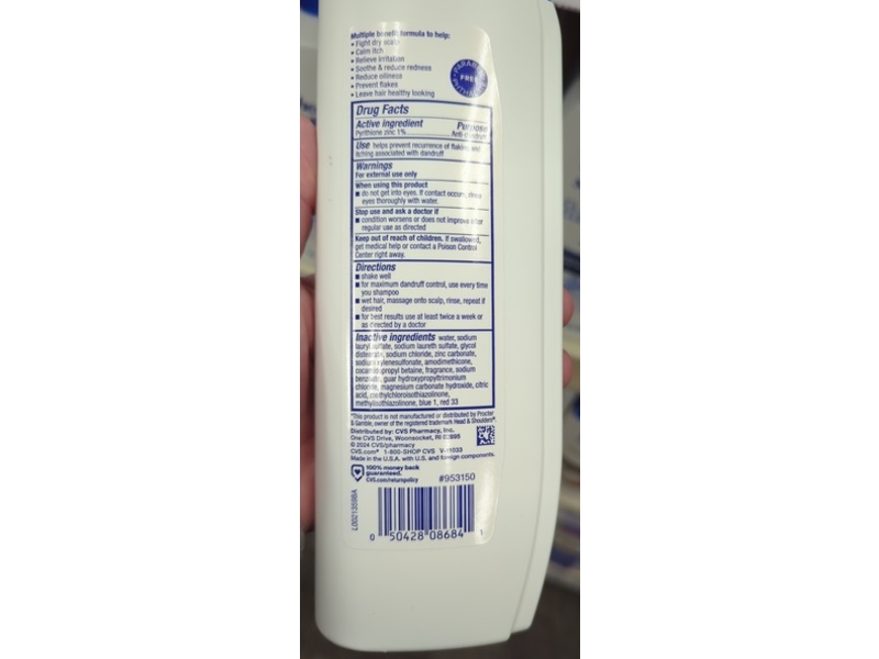CVS Health 2 In 1 Everyday Clean Dandruff Shampoo & Conditioner, Pyrithione Zinc, 12.5 fl oz/370 mL