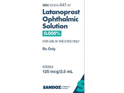 Latanoprost Ophthalmic Solution 0.005%, 2.5 mL, Sandoz (Rx)