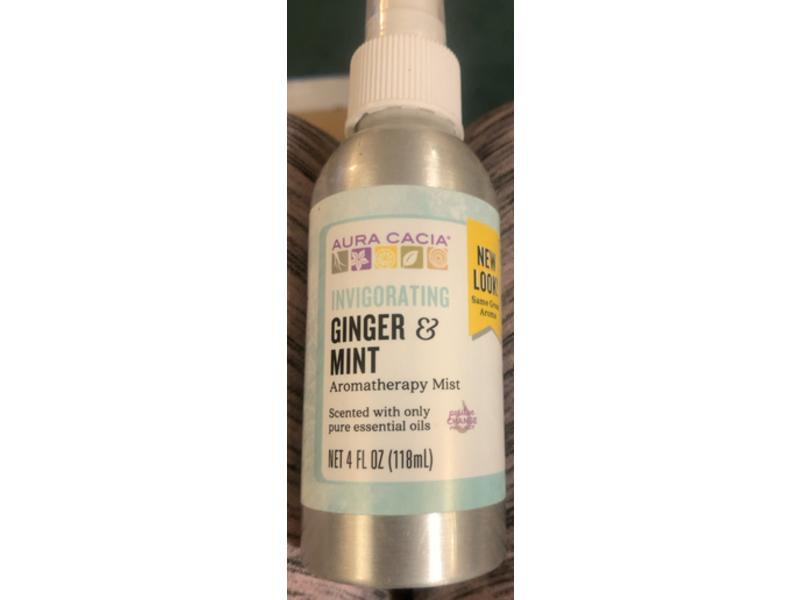 Aura Cacia Invigorating Ginger & Mint Aromatherapy Mist, 4 fl oz/118 mL