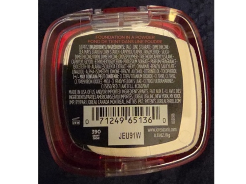 L'Oreal Paris Makeup Infallible Fresh Wear Foundation In A Powder, 390 Ebony, 0.31 oz/9 g