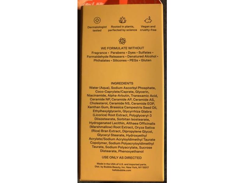 Bubble Day Dream Tone & Texture Serum, Vitamin C + Niacinamide, 1 fl oz/30 mL