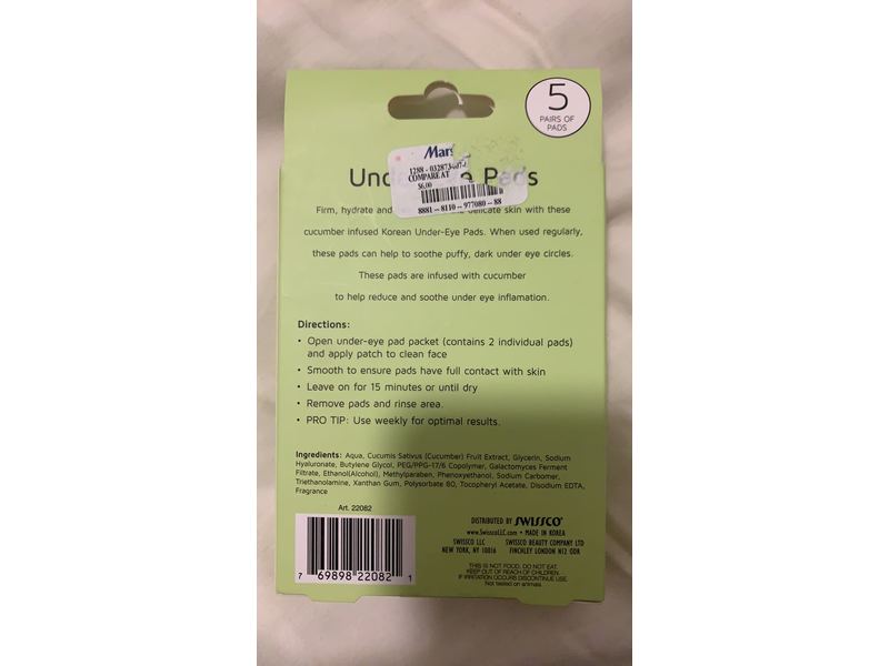 Precision Beauty Under-Eye Pads, Cucumber, 5 Count