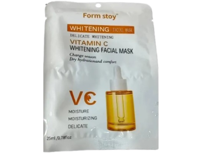 Form Stoy Whitening Facial Mask, Vitamin C, 0.78 fl oz/25 mL