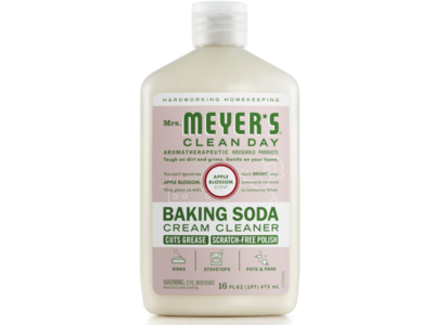 Mrs. Meyer's Clean Day Baking Soda Cream Cleaner, Apple Blossom Scent, 16 fl oz/473 mL