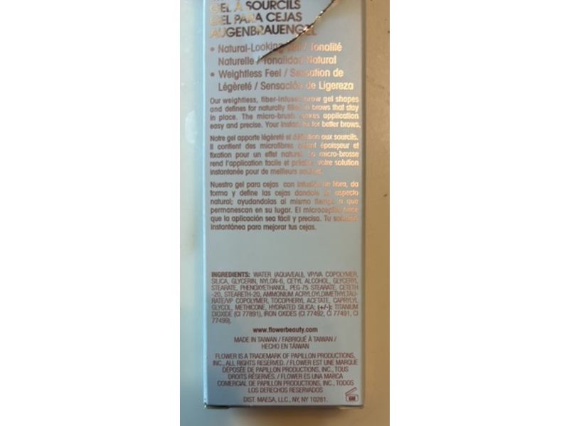 Flower Fiber Fix Brow Gel, Blonde BG1, 0.186 fl oz/5.5 mL