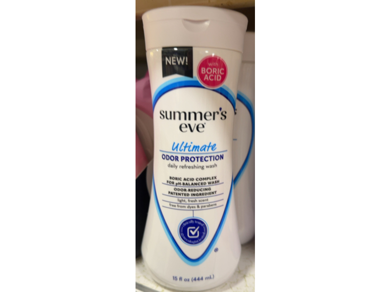 Summer's Eve Ultimate Odor Protection Daily Refreshing Wash, Boric Acid, 15 fl oz/444 mL