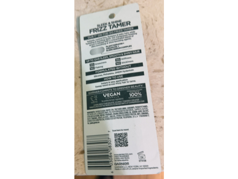 Garnier Fructis Sleek & Shine Frizz Tamer, Clear, 0.27 fl oz/8 mL