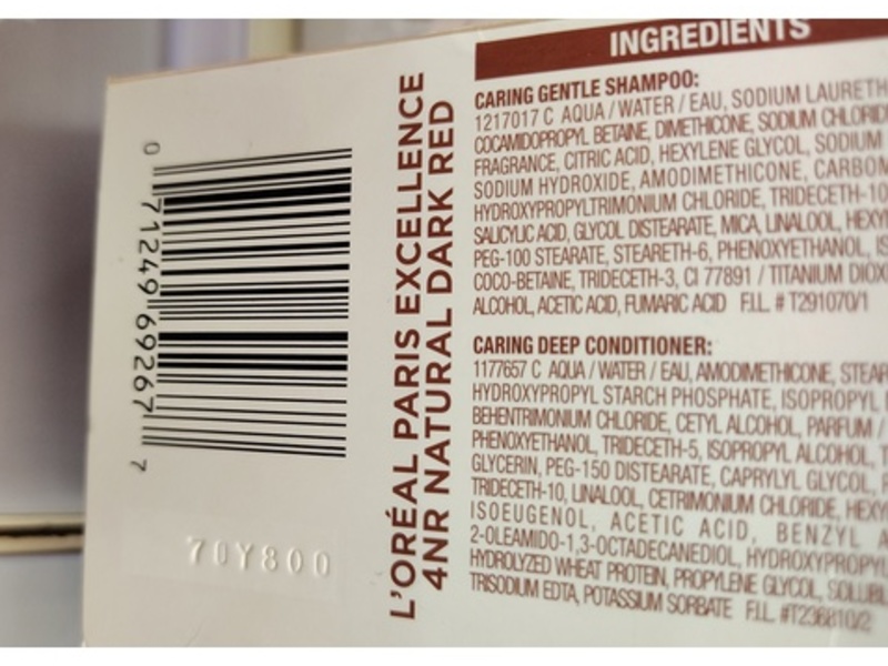 Loréal Paris Excellence Universal Nudes Permanent Triple Care Color, 4NR Natural Dark Red, 1 Application