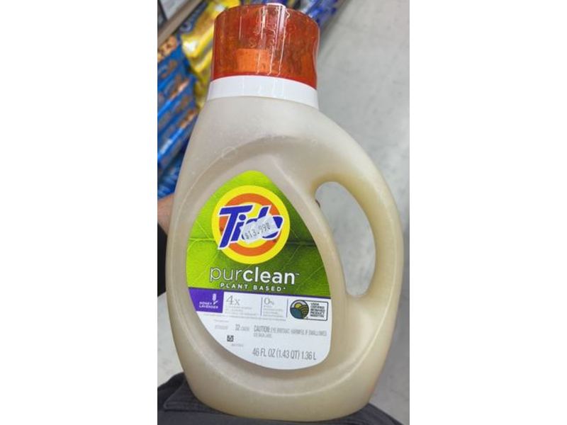 Tide Purclean Liquid Laundry Detergent, Honey Lavender, 46 fl oz/1.36 L, 2 Count