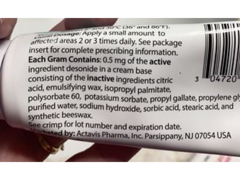 Desonide 0.05% Cream, 60 g Actavis (RX)