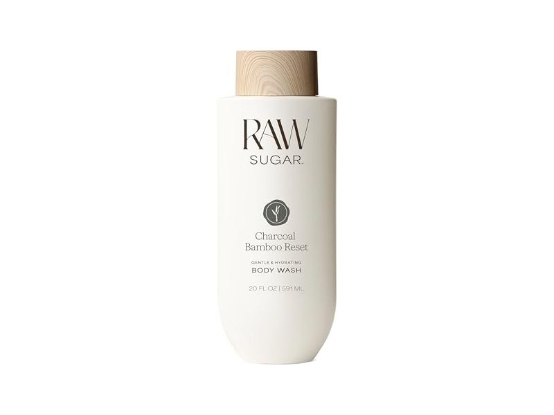 Raw Sugar Gentle & Hydrating Body Wash, Charcoal Bamboo Reset, 20 fl oz/591 mL