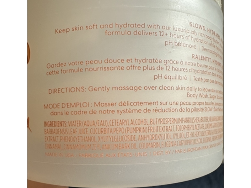 European Wax Center Slow Body Butter, Pumpkin, 6.7 fl oz/200 mL