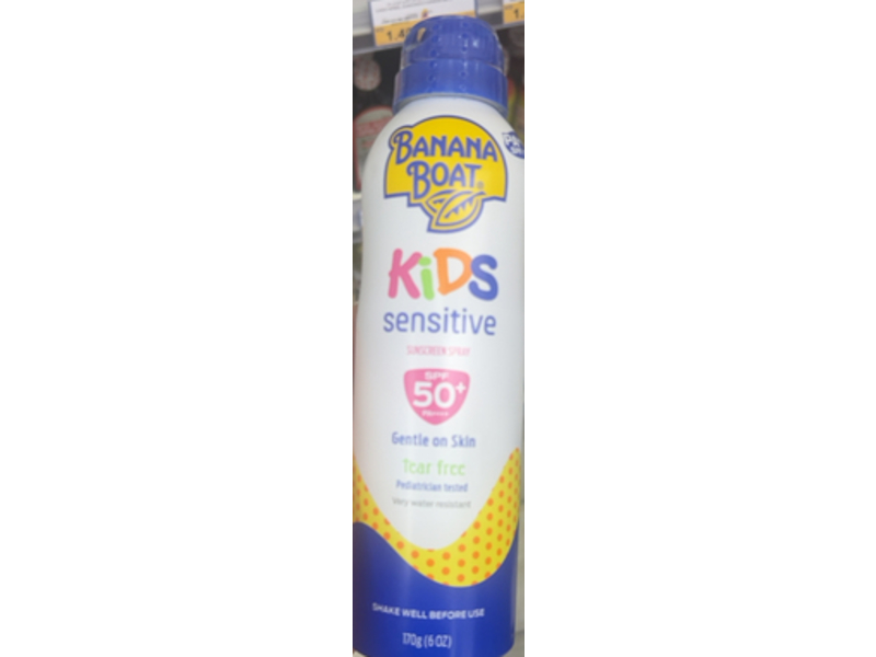 Banana Boat Kids Sensitive Sunscreen Spray, SPF 50 ++++, 6 oz/170 g