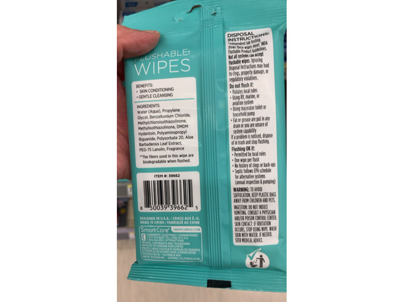 Smart Care Flushable Wipes, Fresh Scent, 20 Count