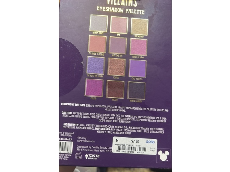 Disney Villains Eyeshadow Palette, 0.81 oz/23 g