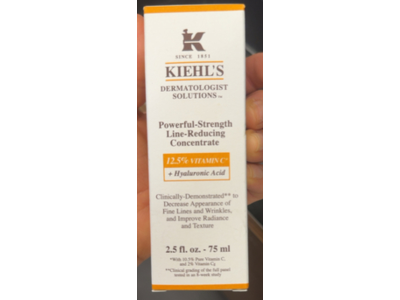 Kiehl's Powerful-Strength Line-Reducing Concentrate Serum, Vitamin C + Hyaluronic Acid, 2.5 fl oz/75 mL