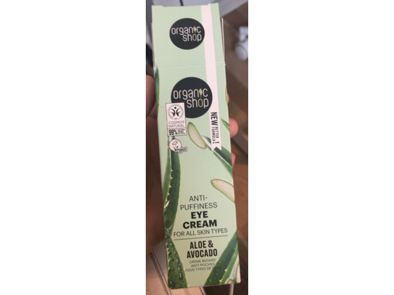 Organic Shop Anti - Puffiness Eye Cream, Aloe & Avocado, 30 mL