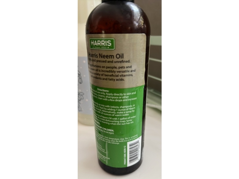 Harris 100% Cold Pressed Neem Oil, 12 fl oz/ 355 mL