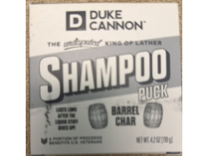 Duke Cannon Shampoo Puck, Barrel Char, 4.2 oz/119 g