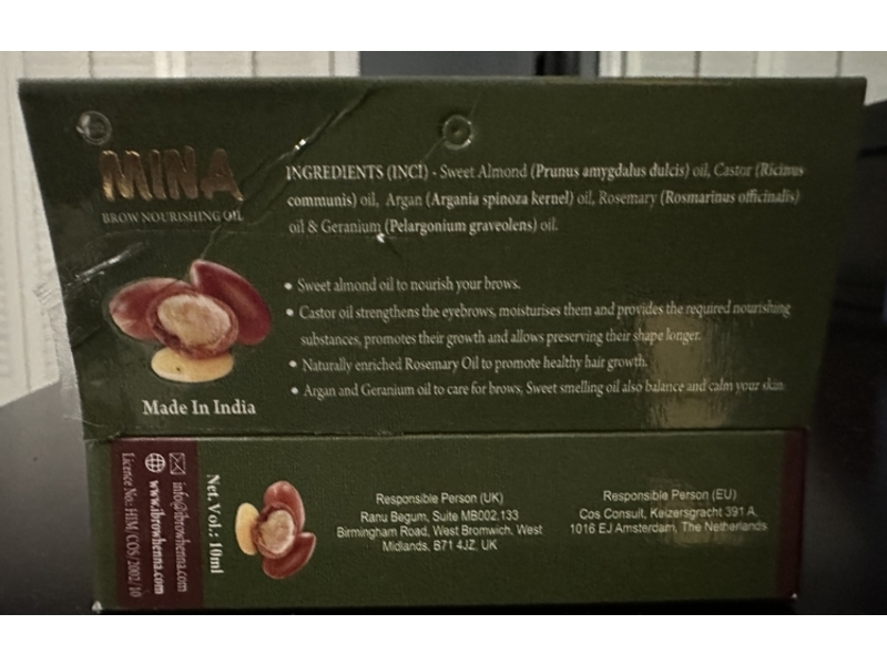 Mina Brow Nourishing Oil, 10 mL